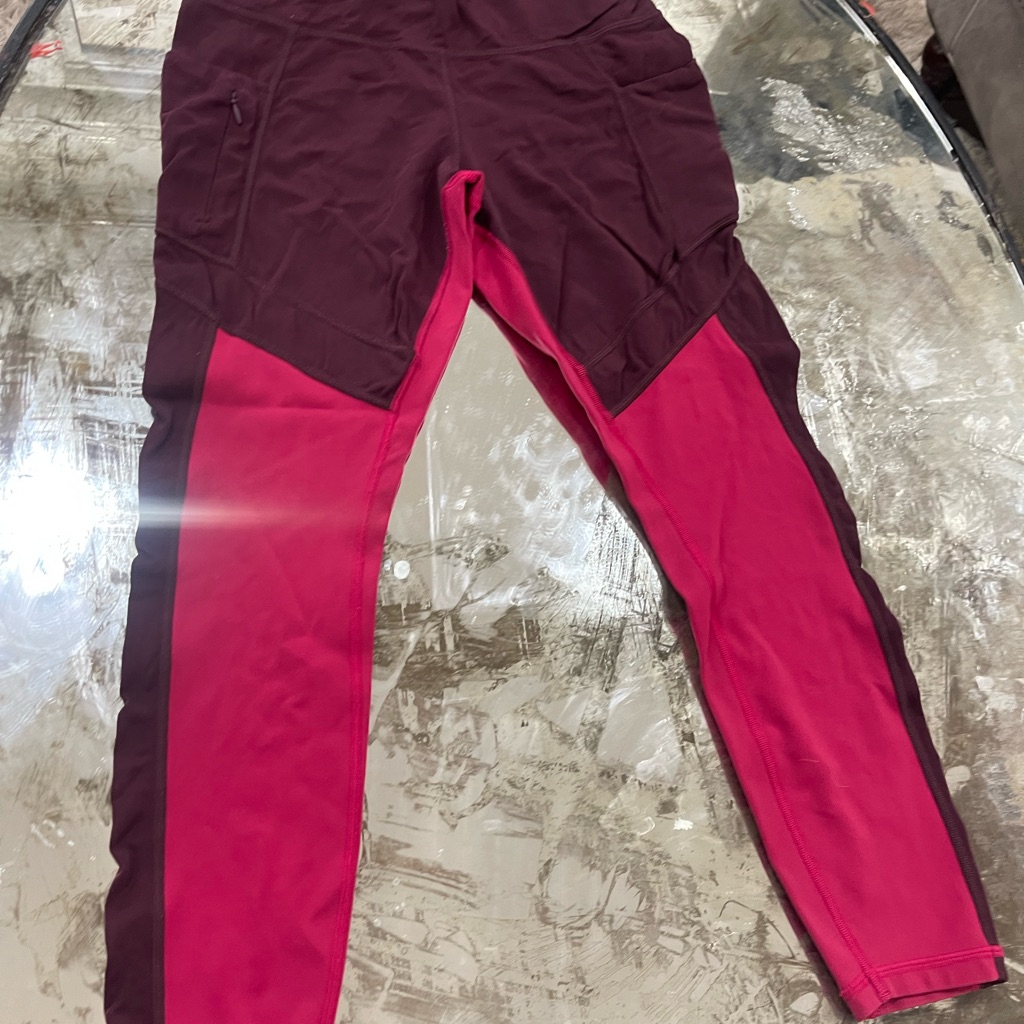 Athleta Purple And Pink Leggings, Sz M